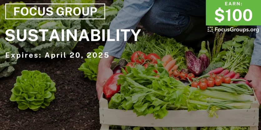 Focus Group on Sustainability - $100 - 04/08/2025