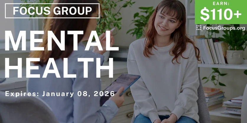 Research Study on Mental Health - $110+ - $110-$135 - 12/18/2025