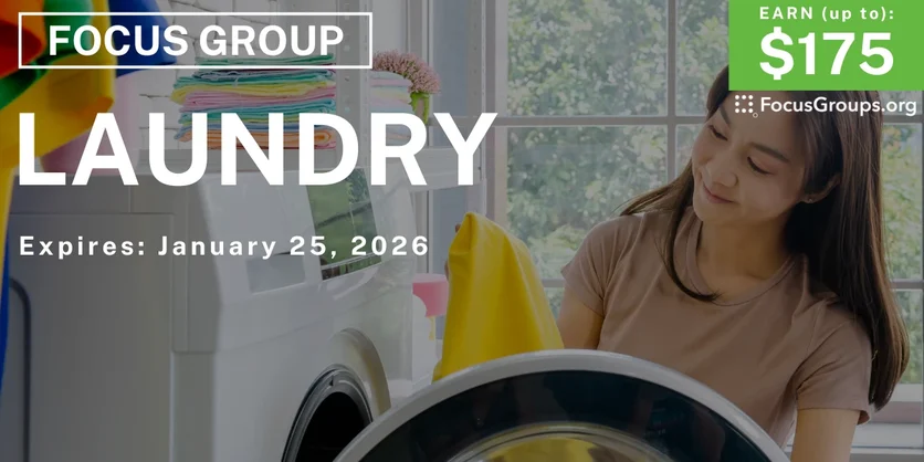 Laundry Study for Women in Cincinnati - up to $175 - up to $175 - 01/13/2026