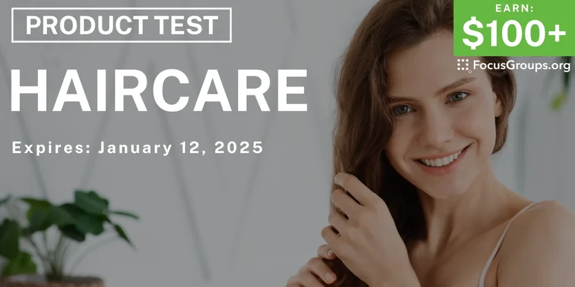 Product Test for Women in NYC on Haircare - $100+ - 12/17/2024