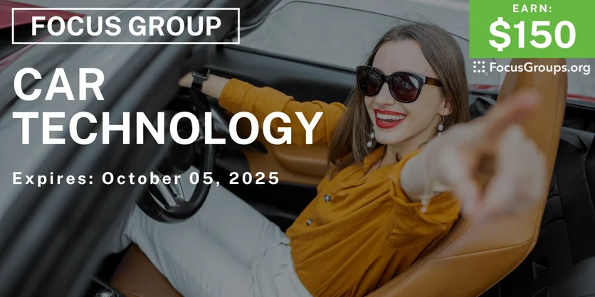 Focus Group in SF on Car Technology - $150 - $150 - 09/24/2025