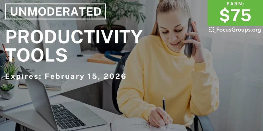 Research Study on Productivity Tools - $75 - $75 - 01/26/2026