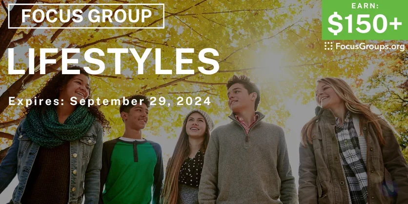 Focus Group in Dallas on Lifestyles - $150-$400 - 09/03/2024
