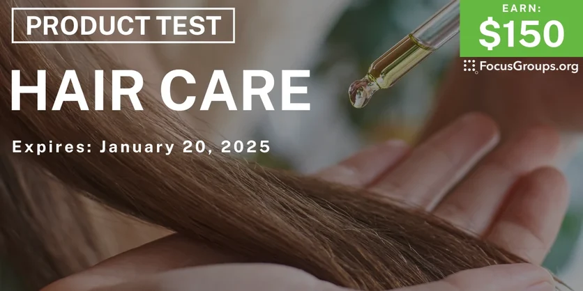 Product Test for Women on Hair Care - $200 - 12/26/2024