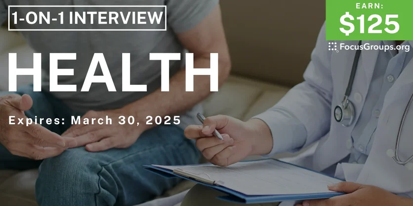 Research Study on Health - $125 - 03/18/2025