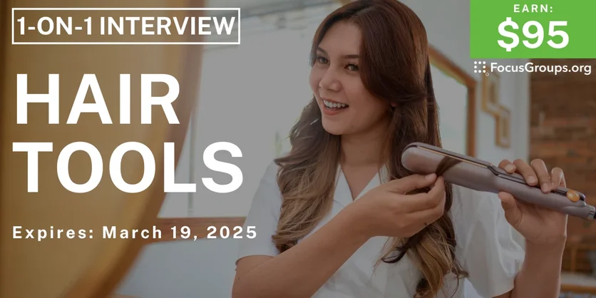 Research Study in New Jersey on Hair Tools - $95 - 03/12/2025