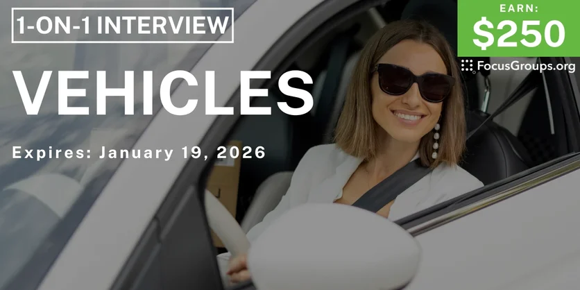 Research Study on Vehicles - $250 - $250 - 01/09/2026