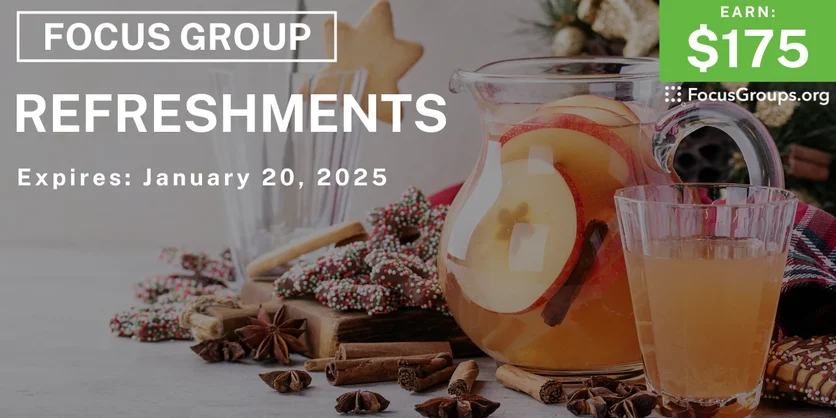 Focus Group on Refreshments - $175 - 12/19/2024