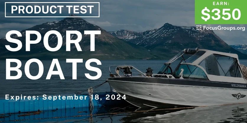 Product Test in Tampa on Sport Boats - $350 - 09/12/2024