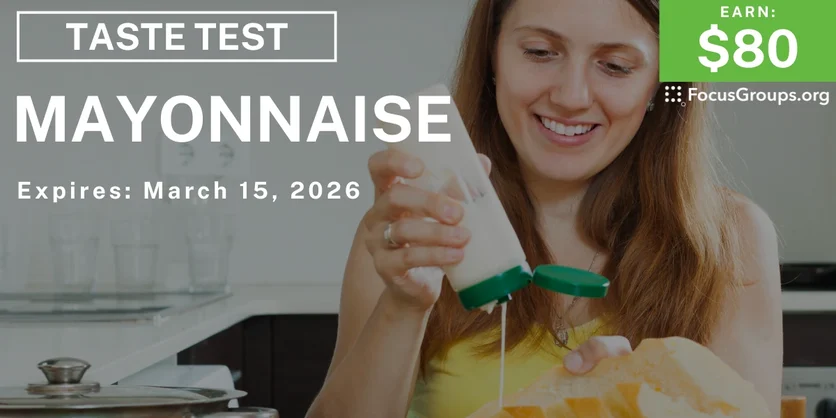 Taste Test in LA on Mayonnaise - $80 - $80 - 03/11/2026