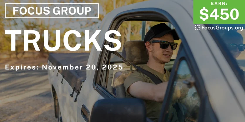 Focus Group in Irvine on Trucks - $450 - $450 - 11/14/2025