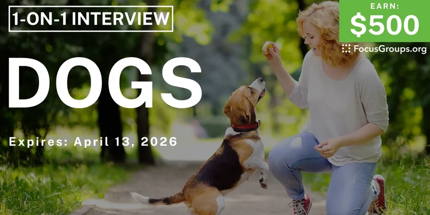 Research Study in Chicago on Dogs - $500 - $500 - 03/24/2026