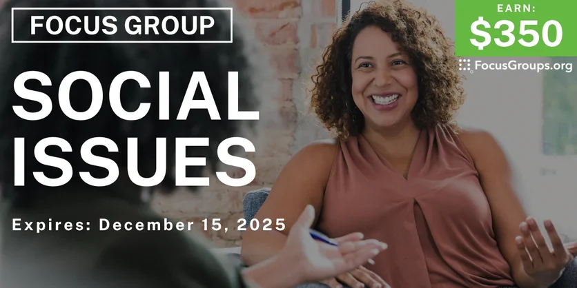 Focus Group in NYC on Social Issues - $350 - $350 - 12/03/2025