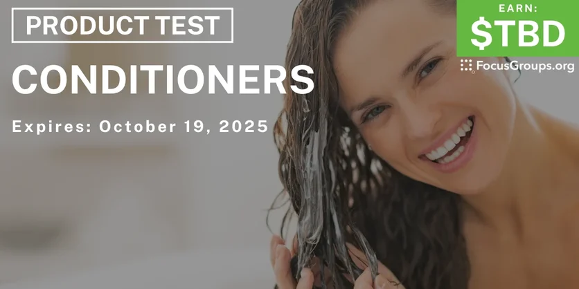 Graphic promoting Product Test for Women on Conditioners, happening October 19, 2025