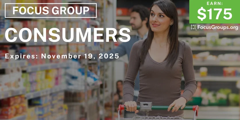 Focus Group in Boston for Consumers - $175 - $175 - 11/11/2025