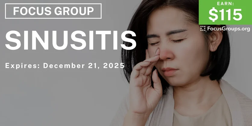 Focus Group in Tampa on Sinusitis - $115 - $115 - 12/08/2025