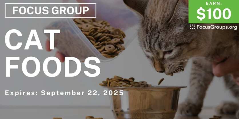 Focus Group in Nashville on Cat Foods - $100 - $100 - 09/10/2025