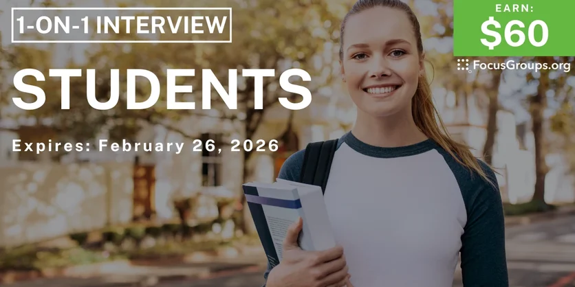 Research Study for Students - $60 - $60 - 01/21/2026