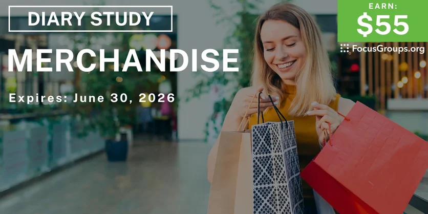Research Study on Merchandise - $55 - $55 - 06/17/2026