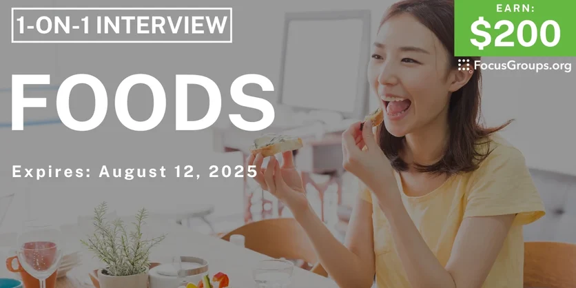 Research Study in LA on Foods - $200 - $200 - 07/29/2025