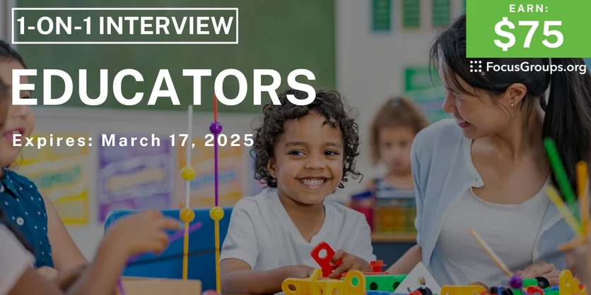 Research Study for Educators - $75 - 03/12/2025