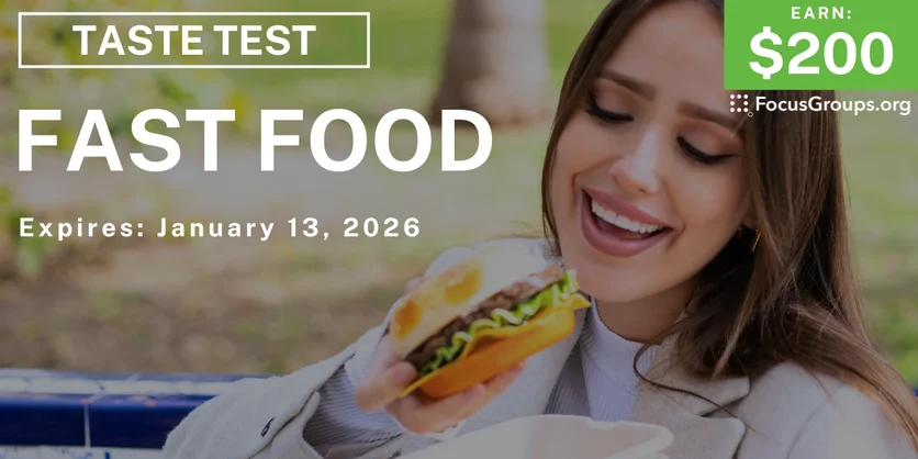 Taste Test in Irvine on Fast Food - $200 - $200 - 12/23/2025