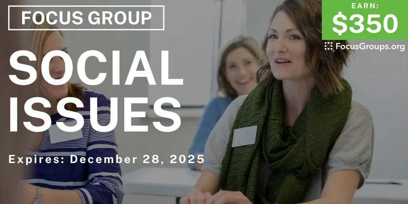 Focus Group in NYC on Social Issues - $350 - $350 - 12/16/2025