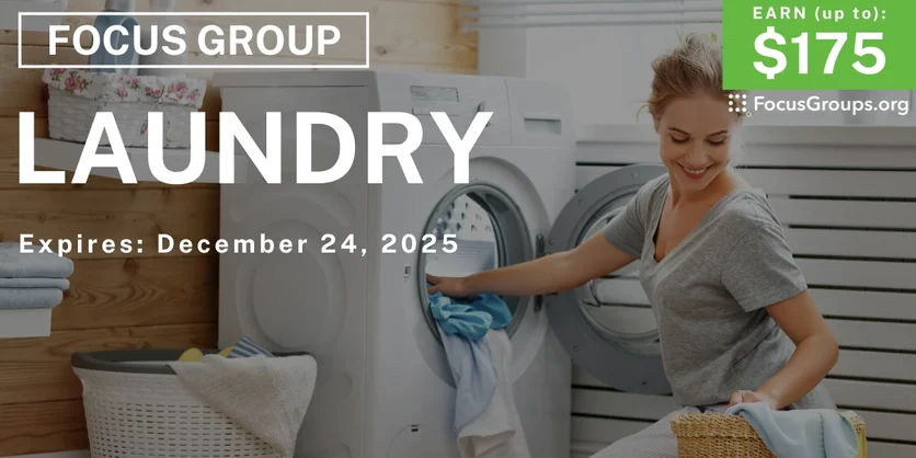 Focus Group for Women in Cincinnati on Laundry - up to $175 - up to $175 - 12/12/2025