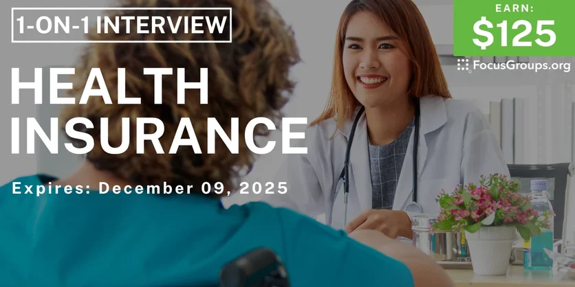 Research Study in Pittsburgh on Health Insurance - $125 - $125 - 12/02/2025