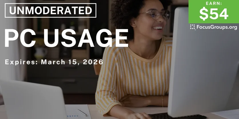 Research Study on PC Usage - $54 - $54 - 03/10/2026