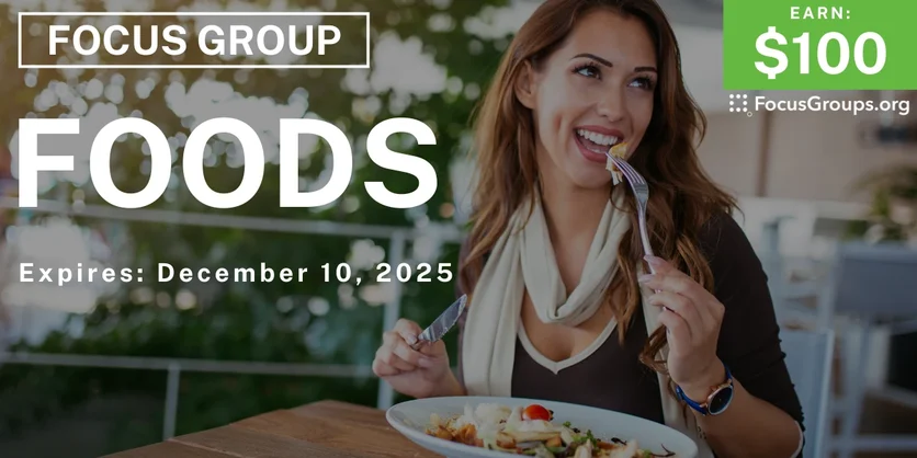 Research Study on Foods - $100 - $100 - 12/04/2025