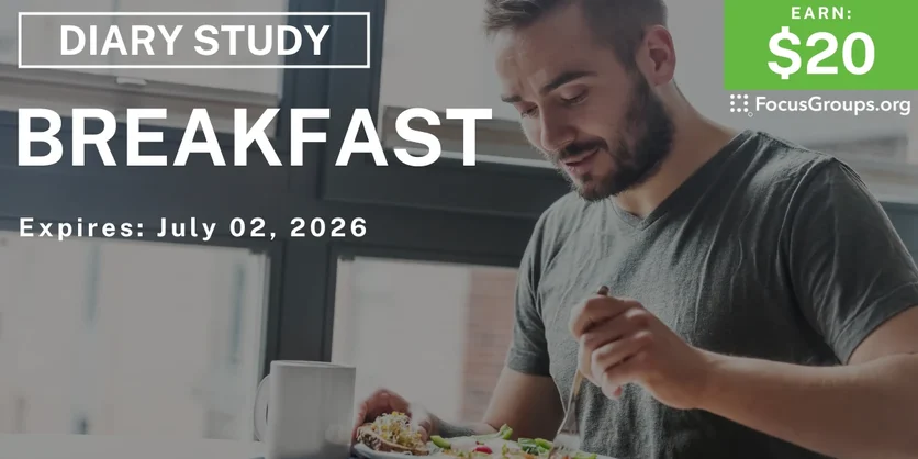 Research Study on Breakfast - $20 - $20 - 06/19/2026