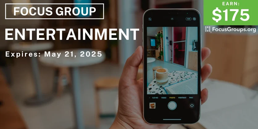 Focus Group in NYC on Entertainment - $175 - 05/09/2025
