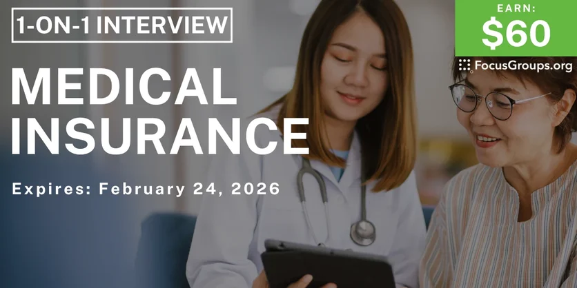 Medical Insurance Study for Seniors - $60 - $60 - 02/03/2026