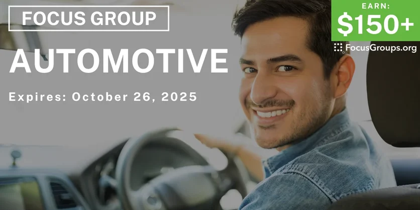 Focus Group for SUV Owners in Irving on Automotive - $150+ - $150-$300 - 09/25/2025