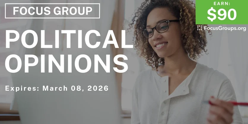Political Opinions Focus Group in Nebraska - $90 - $90 - 03/05/2026