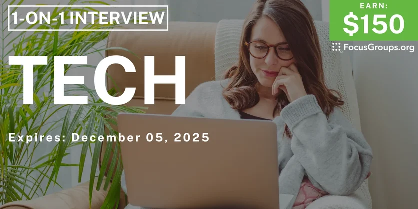 Research Study in Vancouver on Tech - $150 - $150 - 11/28/2025