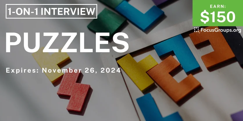 Research Study in San Diego on Puzzles - $150 - 11/14/2024
