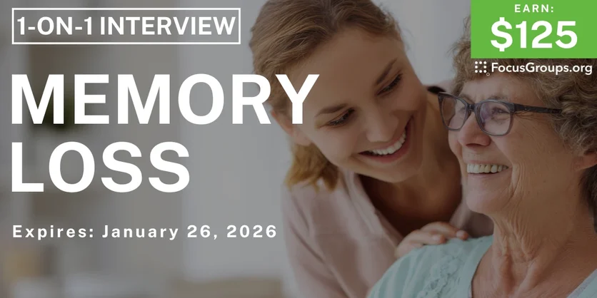 Research Study on Memory Loss - $125 - $125 - 01/14/2026