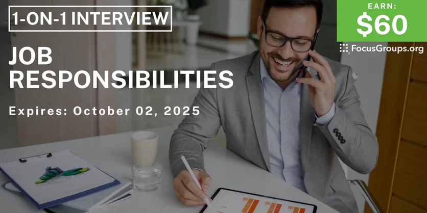 Research Study on Job Responsibilities - $60 - $60 - 09/11/2025