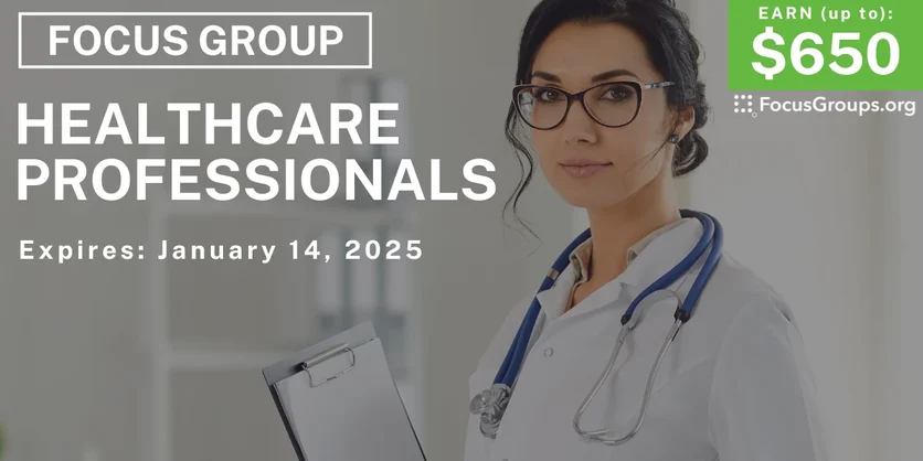 Focus Group in Tampa on Healthcare Professionals - up to $650 - 01/02/2025
