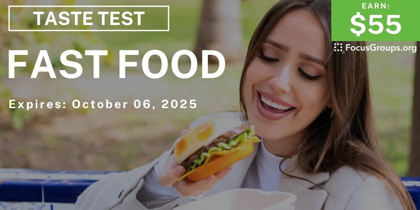 Taste Test in Columbus on Fast Food - $55 - $55 - 09/26/2025