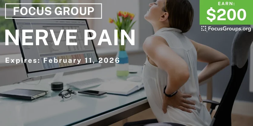 Focus Group in Cincinnati on Nerve Pain - $200 - $200 - 01/30/2026