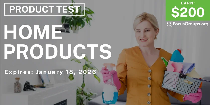 Product Test in Boston on Home Products - $200 - $200 - 01/09/2026