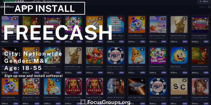 Freecash - Earn with Tasks, Games, and More! - Varies - 04/17/2025