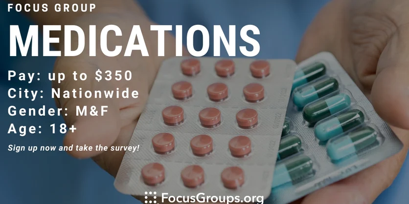 Focus Group on Medications - up to $350 - 03/03/2023