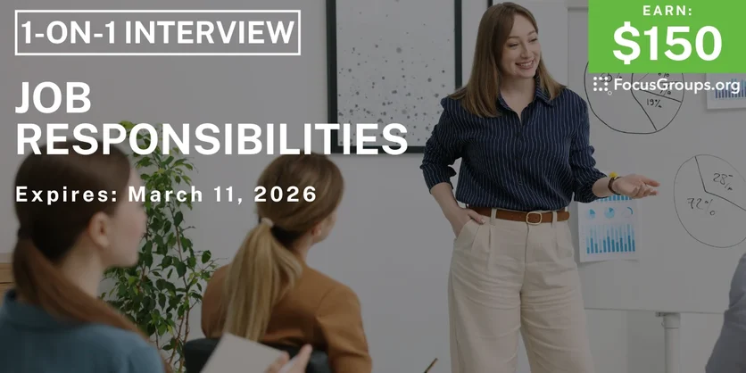 Research Study on Job Responsibilities - $150 - $150 - 03/03/2026