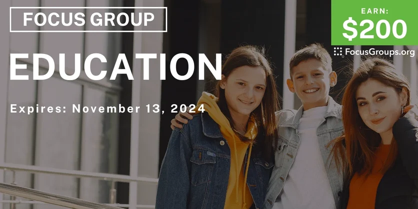 Focus Group for Parents in Seattle on Education - $200 - 11/01/2024