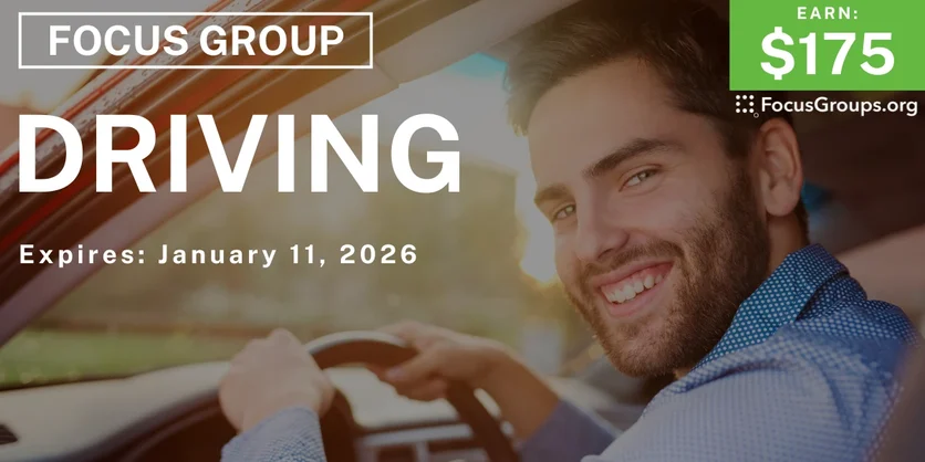 Focus Group for Men in Columbus on Driving - $175 - $175 - 12/30/2025
