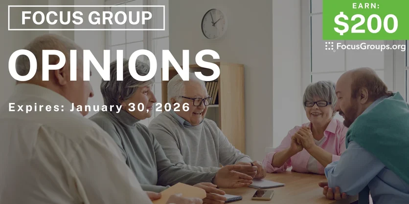 Opinion Focus Group for Seniors in Louisiana - $200 - $200 - 01/16/2026